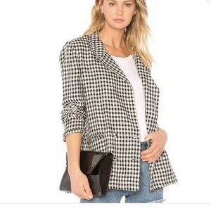 Lovers + Friends Black and White Checkered Blazer